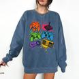 Retro Gamer Controller 80s 90s Video Game Arcade Nostalgia Comfort Colors Sweatshirt Blue Jean