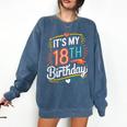 Retro It's My 18th Birthday Boho Nostalgia Women Kids Comfort Colors Sweatshirt Blue Jean Retro It's My 18th Birthday Boho Nostalgia Women Kids Comfort Colors Sweatshirt Blue Jean