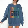 Retro Nineties Style Audio Tape Nostalgia Year 1990 Premium Tri-Blend Comfort Colors Sweatshirt Blue Jean
