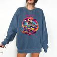 Retro Graphic Print With a Touch Of Nostalgia Comfort Colors Sweatshirt Blue Jean Retro Graphic Print With a Touch Of Nostalgia Comfort Colors Sweatshirt Blue Jean