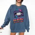 Rewind Good Times Retro VHS Tape Nostalgia 80s 90s Premium Tri-Blend Comfort Colors Sweatshirt Blue Jean Rewind Good Times Retro VHS Tape Nostalgia 80s 90s Premium Tri-Blend Comfort Colors Sweatshirt Blue Jean