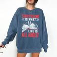 Storytelling Is What Life Is All About Book Comfort Colors Sweatshirt Blue Jean