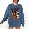 Support Your Local Trick Or Treaters Retro Spooky Nostalgia Comfort Colors Sweatshirt Blue Jean