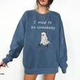 I Used To Be Somebody Nostalgia Halloween Spooky Season Premium Tri-Blend Comfort Colors Sweatshirt Blue Jean