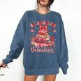 Valentine All Booked For Valentines Book Lovers Teacher Kid Comfort Colors Sweatshirt Blue Jean