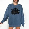Yk2 Grunge Scary Cat With Tail Tomboy 90s Nostalgia Indie Comfort Colors Sweatshirt Blue Jean