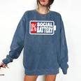 1 Social Battery Sarcastic Introverted Men Women Comfort Colors Sweatshirt Denim