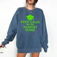 2018 Graduation Red Green High School Color Comfort Colors Sweatshirt Denim