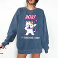 2021 Kindergarden Graduation Celebration Dapping Cat For Men Women Kids Comfort Colors Sweatshirt Denim