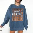 2026 Football Senior Auntie Graduation Matching Family Comfort Colors Sweatshirt Denim