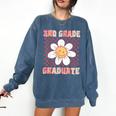 3rd Grade Graduation Cute Groovy Last Day Of Third Grade Comfort Colors Sweatshirt Denim