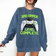 3rd Grade Level Complete Gamer Class Of 2026 Graduation Comfort Colors Sweatshirt Denim