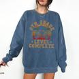 9th Grade Level Complete Ninth Grade Graduation Video Gamer Comfort Colors Sweatshirt Denim