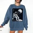 Aesthetic Spaceman Astronaut On The Moon Space Introvert Comfort Colors Sweatshirt Denim