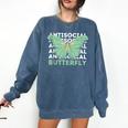 Anti-Social Introvert Butterfly Comfort Colors Sweatshirt Denim
