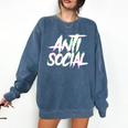 Antisocial Introvert I Hate People Antisocial Club EDM Premium Tri-Blend Comfort Colors Sweatshirt Denim Antisocial Introvert I Hate People Antisocial Club EDM Premium Tri-Blend Comfort Colors Sweatshirt Denim