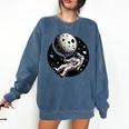 Astronaut Aesthetic Holding Moon Balloon Planets Introvert Comfort Colors Sweatshirt Denim