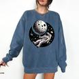 Astronaut Aesthetic Holding Moon Balloon Planets Introvert Comfort Colors Sweatshirt Denim