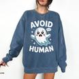 Avoid Humans Cute Kawaii Pastel Ghost Introvert Saying Comfort Colors Sweatshirt Denim Avoid Humans Cute Kawaii Pastel Ghost Introvert Saying Comfort Colors Sweatshirt Denim