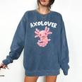 Axolovert Axolotl Humor Salamander Introvert Comfort Colors Sweatshirt Denim Axolovert Axolotl Humor Salamander Introvert Comfort Colors Sweatshirt Denim