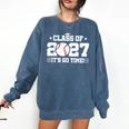 Back To School 2027 Baseball 2027 Graduation Class Of 2027 Comfort Colors Sweatshirt Denim