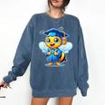 Bee Graduation Cute Kindergarten Elementary High School Comfort Colors Sweatshirt Denim
