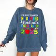 My Brother Graduated Kindergarten Class Of 2025 Graduation Comfort Colors Sweatshirt Denim