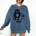 Cat What Humor Introvert Anti-Social Comfort Colors Sweatshirt Denim Cat What Humor Introvert Anti-Social Comfort Colors Sweatshirt Denim