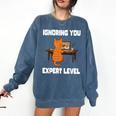 Cat Ignoring You Expert Level Orange Tabby Introvert Comfort Colors Sweatshirt Denim Cat Ignoring You Expert Level Orange Tabby Introvert Comfort Colors Sweatshirt Denim