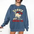 Cat Lover Sorry Cant Go Im An Indoor Introvert Cat Mom Comfort Colors Sweatshirt Denim
