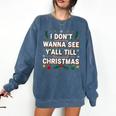 Christmas Sarcastic Introvert Holiday Shirt Comfort Colors Sweatshirt Denim