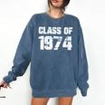 Class Of 1974 High School College Graduation Reunion Comfort Colors Sweatshirt Denim