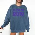 Class Of 2019 High School Graduation Purple Senior Comfort Colors Sweatshirt Denim