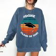 Class Of 2021 Done Senior Graduation Retro Sunset Comfort Colors Sweatshirt Denim