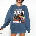 Class Of 2022 Monster Truck Graduation Cap Retro Sunset Boy Comfort Colors Sweatshirt Denim
