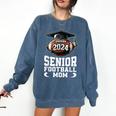 Class Of 2024 Graduation Senior Football Mom 2024 Comfort Colors Sweatshirt Denim