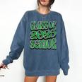 Class Of 2025 Senior Green Student Graduation Comfort Colors Sweatshirt Denim