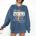 Class Of 2026 Christian Graduation Senior Graduate Comfort Colors Sweatshirt Denim