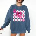 Class Of 2026 Senior Coquette Pink Bow Graduation Family Premium Tri-Blend Comfort Colors Sweatshirt Denim