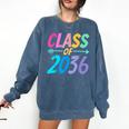 Class Of 2036 First Day Kindergarten Grow With Me Graduation Comfort Colors Sweatshirt Denim