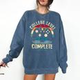 College Level Complete Class Of 2026 Gamer Graduation Grad Comfort Colors Sweatshirt Denim