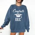 Congrats 2018 Eric College High School Graduation Comfort Colors Sweatshirt Denim