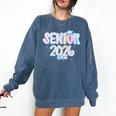 Coquette Senior-Class Of 2026 Preppy Graduation Graduate Comfort Colors Sweatshirt Denim