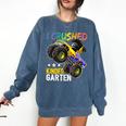 I Crushed Kindergarten Monster Truck Graduation Boys Small Comfort Colors Sweatshirt Denim