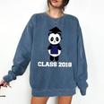 Cute Graduation Panda Class 2018 Comfort Colors Sweatshirt Denim