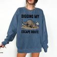 Digging My Escape Route Armadillo Introvert Humor Comfort Colors Sweatshirt Denim Digging My Escape Route Armadillo Introvert Humor Comfort Colors Sweatshirt Denim
