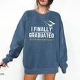 I Finally Graduated Back To Gaming Gamer Graduation Comfort Colors Sweatshirt Denim