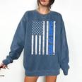 Funny Class Of 2021 American Flag Senior Graduation Comfort Colors Sweatshirt Denim