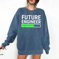 Future Engineer Loading Bar Cool Graduation Comfort Colors Sweatshirt Denim