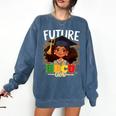 Future HBCU Grad Afro Girl College Graduation Kids Comfort Colors Sweatshirt Denim